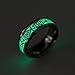 SUNSCSC Vintage Jesus Cross Band Rings for Men Women Luminous Stainless Steel Glow in The Dark