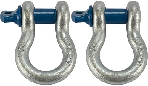 3/4" D-Ring Shackles - 2 Pack Rugged 4.75 Ton (9,500 Lbs) Capacity - Heavy Duty D Ring for Vehicle Recovery, Towing, Stump Removal, More - Accessory for Jeeps &amp; Trucks