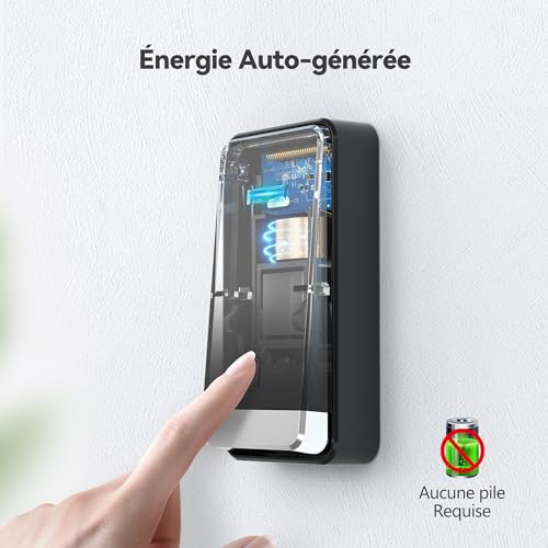 TECKNET Wireless Doorbell Kit, 400 m with 2 Receivers | 5 Levels Self-Powered Wireless Door Volume with 60 Melodies, IP65 Chime Kit with Tomas USB Externas y Luz LED