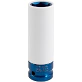 UHANBUT 1/2" Drive 17 mm Lug Nut Impact Socket | CR-MO Thin Wall Deep Lug Nut Socket, Non-Marring Wheel Rim Protector Sleeve, Auto Tire Repair Maintenance Accessories