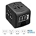 Travel Adapter, HAOZI Universal Travel Adapter - 3 USB + 1 Type C in One Travel Charger with UK/US/AUS/EU Plugs and Socket, International Power Adapter Wall Charger (Black)