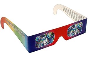 Rainbow Symphony Diffraction Grating Glasses, Double Axis, 13500 Lines/Inch, Made in USA, Package of 25