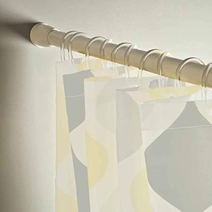 Deco Window Extendable Shower Curtain Tension Rod (40-76)-White Glossy