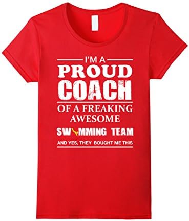 Women's Proud Swimming Coach Shirt - Gift for Swimming Coach Medium Red