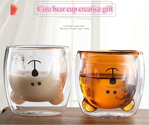 Cute Mugs Bear Tea Cup Milk Couple Glass Mugs Funny Valentine's Day Creative Romantic Birthday Gifts for You