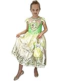 Disney Girls Tiana Dress Up Costume with Bag Size 6 Green