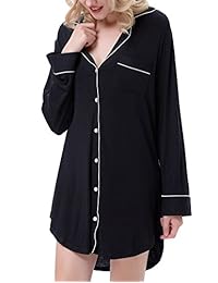 zexxxy damaes pijamas de manga larga de botones camisas vestido de dormir ze0035