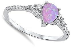 Classic Pink Simulated Opal .925 Sterling Silver
