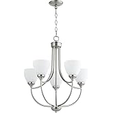 Quorum 6059-5-65 Transitional Five Light Chandelier from Enclave Collection in Pewter, Nickel, Silver Finish,