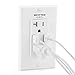 [2 Pack] BESTTEN 3.6A Dual USB Receptacle Outlet with 20 Amp AC Outlets, Smart Chip USB Charger, Wallplate Included, UL Listed, White
