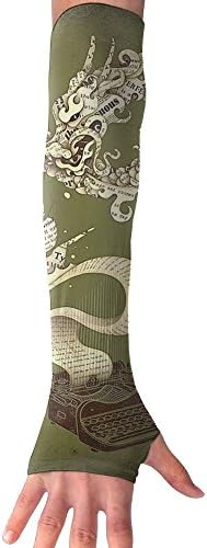 TPXYJOF Flying Newspaper Dragon Anti-uv Sun Protection Cooling Arm Sleeves Cover Arms Driving Fingerless Breathable Gloves For Man Womans
