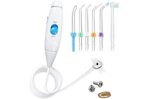 CAREPIK Oral Hygiene Accessories Standard Water Hose Plastic Handle with Water Flosser Replacement Jet Tip, Compatible with Waterpik Oral Irrigator WP-100 WP-300 WP-660 WP-900