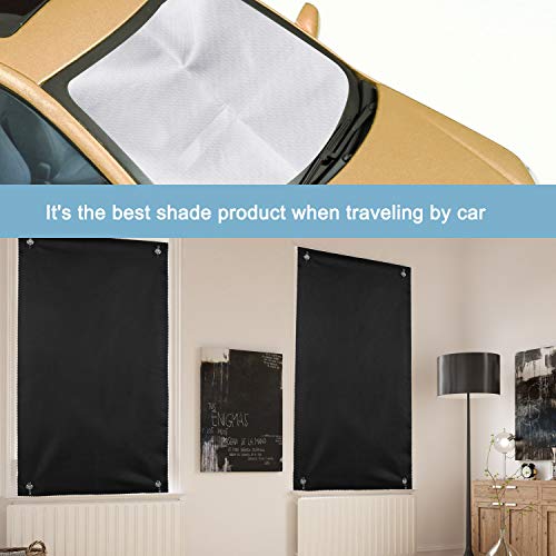 johgee Blackout Curtains, Blackout Window Blinds Shade for Bedroom Garden Car Office Travel (23.6"x45.3")