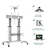 North Bayou Mobile TV Cart TV Stand with Wheels for 55 to 80 Inch LCD LED OLED Plasma Flat Panel Screens up to 125lbs AVF1800-70-1P White Aluminumthumb 2