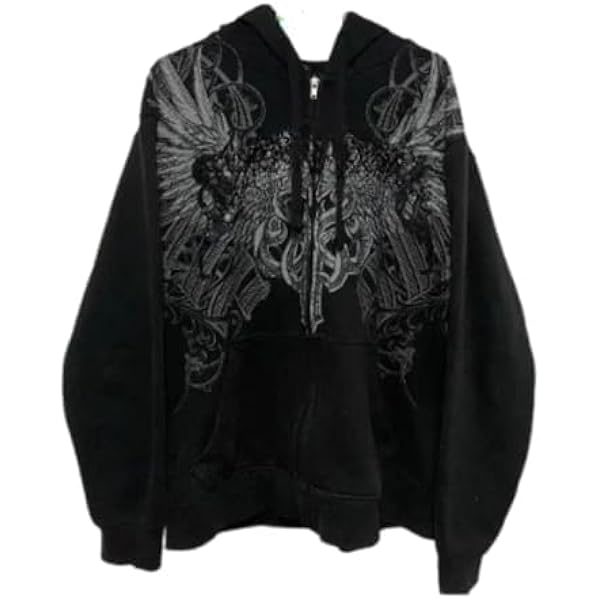 Men's Fairy Grunge Zip Up Jacket Y2k Acubi Vintage Outerwear Dark