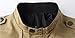 XueYin Men's Solid Cotton Casual Wear Stand Collar Jacket(Khaki,L size)