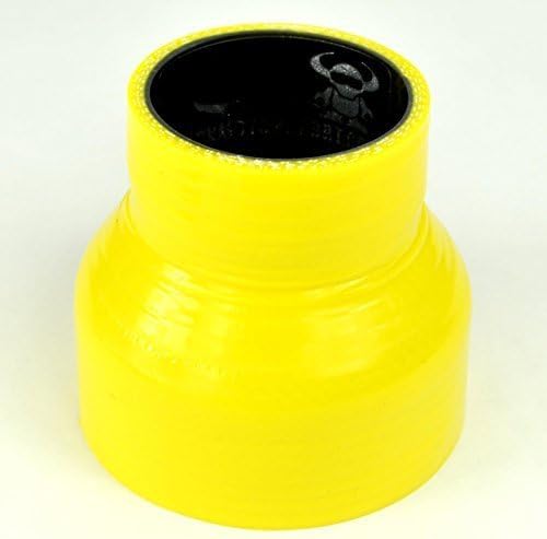 Demon MotorSport 63mm > 51mm Straight Silicon Reducer (76mm Length) Yellow with Black Liner