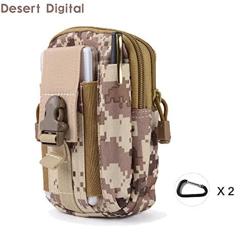 Deumy Multifunctional Tactical Molle EDC Pouch, Universal Outdoor Tactical Holster Military Molle Hip Waist Belt Bag Wallet Pouch Purse Phone Case with Zipper