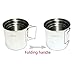 BeGrit Camp Cup and Mug Set for Backpack Camping Hiking Stainless Steel with Foldable Handle Pack of 4