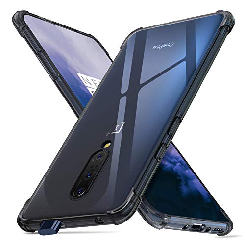 deconext Compatible with OnePlus 7 Pro Case, Minimalism [Shock Absorption] Reinforced Corners TPU Cushion Anti-scratch Flexible Transparent Bumper Covers for OnePlus 7 Pro(2019) 6.67' Cloudy Black