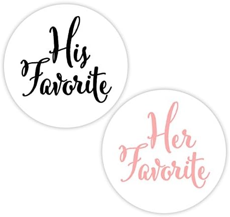 His Favorite & Her Favorite Wedding Stickers, Choose Your Colors, Wedding Favor Stickers (#376-BKBL)