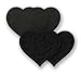 Nippies Women's Black Heart Waterproof Self Adhesive Fabric Nipple Cover Pasties (Size Large)