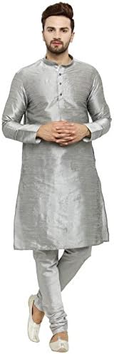 Larwa Men's silk solid Kurta Pyjama Set