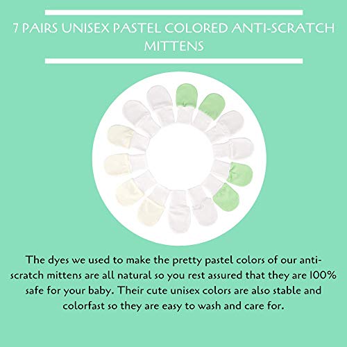 image for BabyBliss 100% Cotton Anti-Scratch Baby Mittens (For Babies Weighing 8