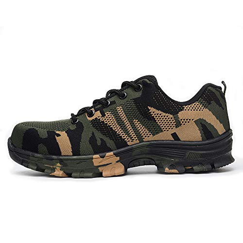 TICCOON Work Safety Shoes Puncture Proofed Footwear Steel Toe Shoes Men,Safety Shoes for Men and Women