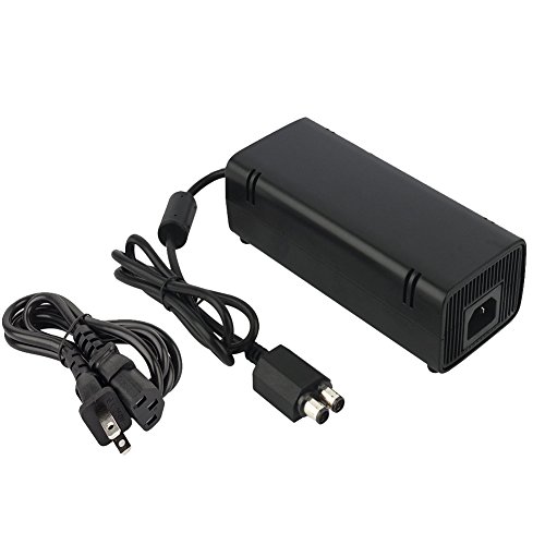 Xbox 360 Slim Power Supply 135W AC Adapter Power Cord Replacement Charger for Xbox 360 Slim Console with Power Cable, Auto Voltage 100-240V