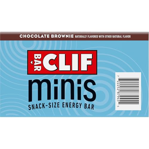 CLIF BAR MINIS – CHOCOLATE BROWNIE FLAVOR – MADE WITH ORGANIC OATS – 4G PROTEIN – NON-GMO – PLANT BASED – SNACK-SIZE ENERGY BARS – 0.99 OZ. (20 PACK)