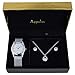 Gifts For Women Mom Wife Girlfriend Christmas Birthday Anniversary Gift - Appolus Watch Necklace Earrings Set Cubic Zirconia Silver