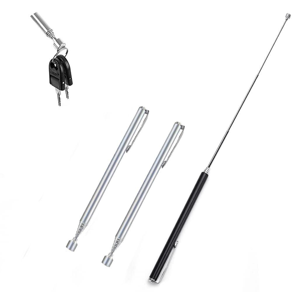 KAIAIWLUO Magnetic Pickup Tool,3 PCS Telescopic Magnetic Pick up Tool Extendable Grabber Mechanic Tools Magnet Stick Handy Magnetic Retrieval Pen Extending to 26 Inch