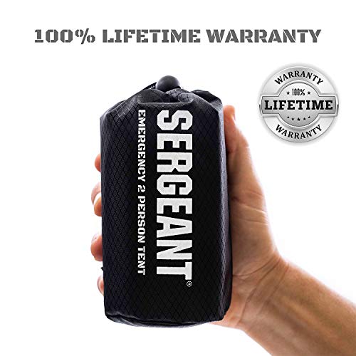 SERGEANT Emergency Survival Tent, 2 Person, Extra-Thick, Lightweight, Mylar, Military Grade, Tube Tent, Shelter + Paracord. All-Weather Protection, for Hiking, Camping, Outdoor Survival Kits, Go Bags. - Thumbnail 5