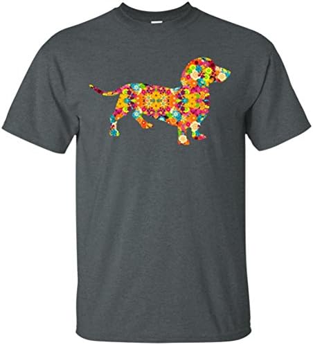 Dolphintee Dachshund Flower Funny Tshirt Best Gift For Who Loves Dog On Their brithday