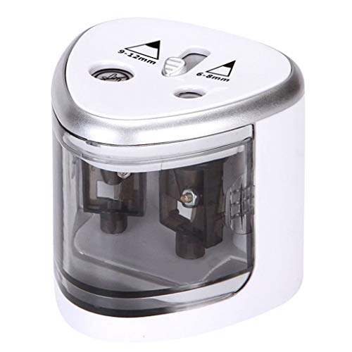 TUU Electric Pencil Sharpener | Double Hole Automatic Sharpener | Battery operated | Operated in School Classroom/Office/Home (blue)