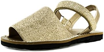 Subibaja Martina - Classic Menorquina Slingback Sandals for Girls Baby/Toddlers/Little Kids (13-13,5 M Little Kid, Frosty Gold)