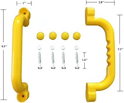 HappyPie 2pc Safety Playset Grips Hand Grabs Playground Handles (Yellow, 7.5 inch)
