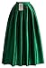 Omelas Women Pleated Maxi Skirt Satin Skirts High Waisted Long, Small, Dark Green