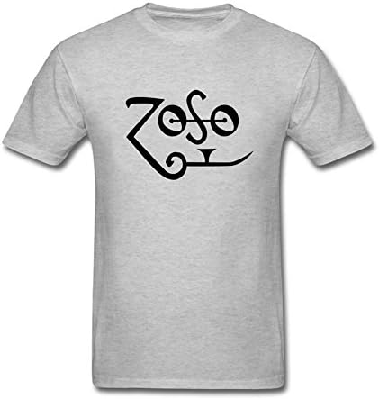 Men's Led Zeppelin Zoso Jimmy Page Logo Crewneck T-shirt Grey M