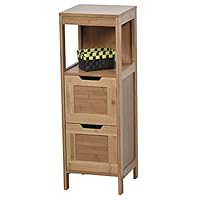 EVIDECO Freestanding Bath Storage Floor Cabinet MAHE 2 Drawers 2 Shelves Bamboo