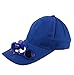 Blue Solar Energy Belt Recharge Storage Belt Switch Fan Cap Sun hat Peaked Cap Adjustable Size