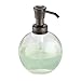 iDesign York Bathroom Vanity Glass Apothecary Jar for Cotton Balls, Swabs, Cosmetic Pads - Short, Clear/Bronze