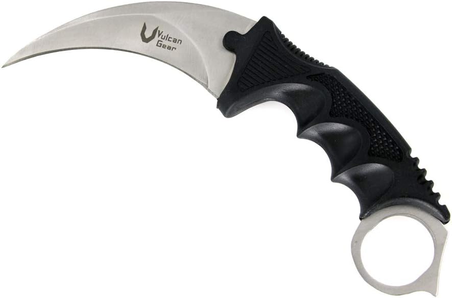 Vulcan Gear Tactical Hawkbill Karambit Knife with Sheath and Cord