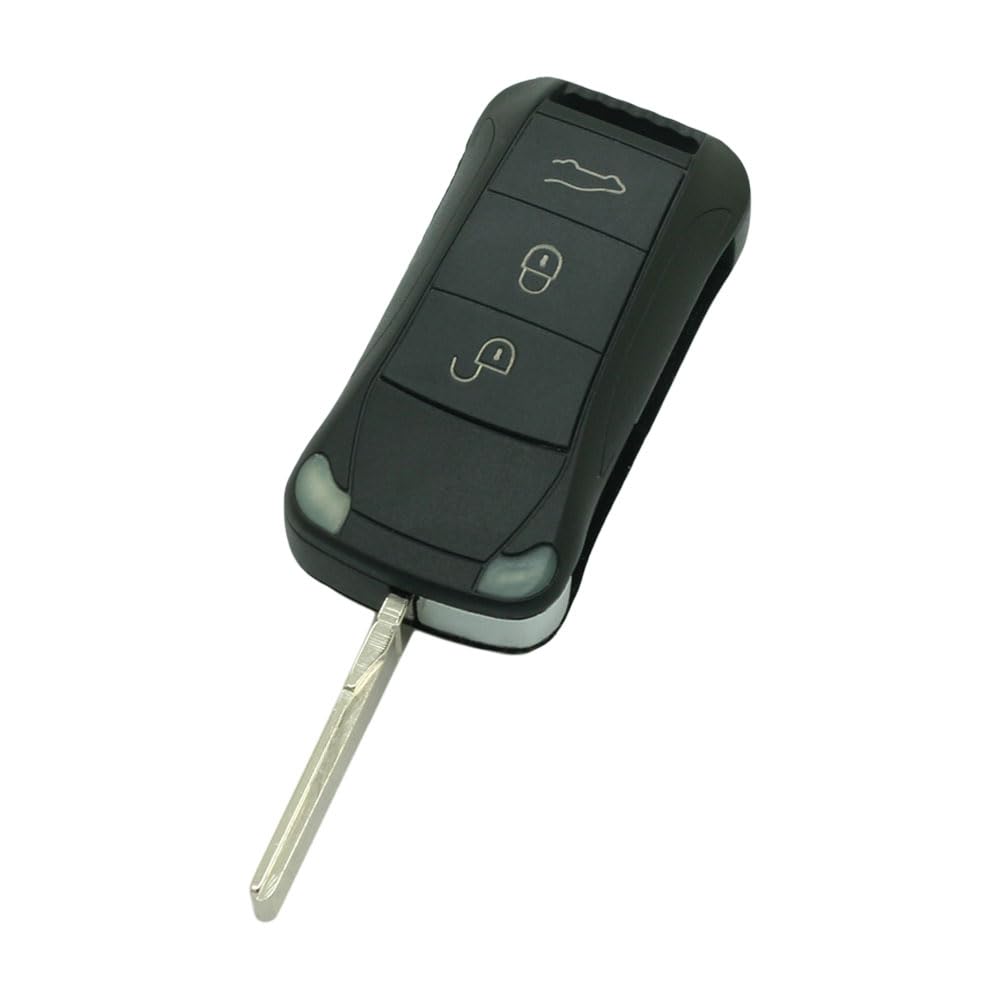 BROVACS Replacement Key Shell Compatible with PORSCHE Cayenne 3 Button Keyless Entry Flip Remote Key Case Fob PG922B