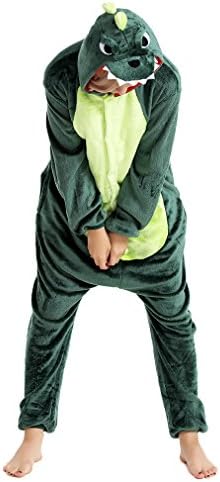 Qute Dinosaur Kigurumi Pajamas (Great Value)- Unisex Costume Animal &amp; Disney Character Pyjamas (M (5'21" ~ 5'51")/159cm ~ 168cm)