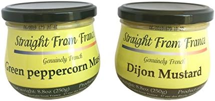 Straight from France - Gourmet Dijon & Peppercorn mustards 2x8.8oz