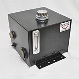Tool-Tuff 7-Gallon Hydraulic Fluid Reservoir Tank, Horizontal-Mount, w/Temp Gauge, Sight-Gauge & Breather/Strainer Fill Cap
