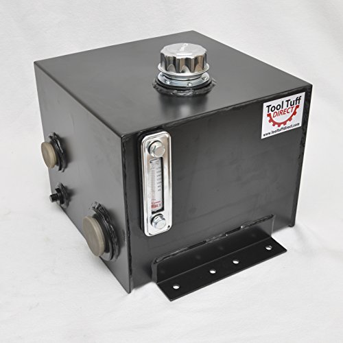 Tool-Tuff 7-Gallon Hydraulic Fluid Reservoir Tank, Horizontal-Mount, w/Temp Gauge, Sight-Gauge & Breather/Strainer Fill Cap