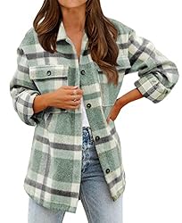 BTFBM Women's Long Sleeve Button Down Jackets Plaid